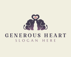 Cute Elephant Heart logo design