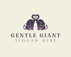 Cute Elephant Heart logo design