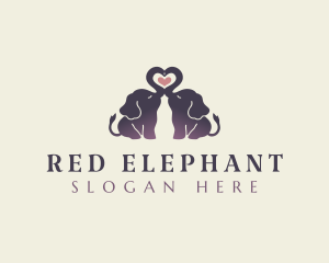 Cute Elephant Heart logo design