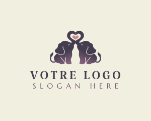 Veterinarian - Cute Elephant Heart logo design