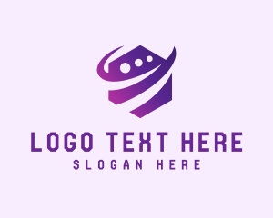 Swoosh - Digital Tech Hexagon logo design