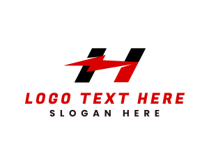 Fast - Lightning Company Letter H logo design