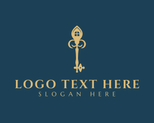 Antique - Elegant House Key logo design