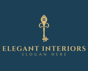 Elegant House Key logo design