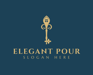 Elegant House Key logo design