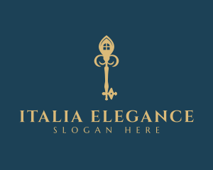 Elegant House Key logo design