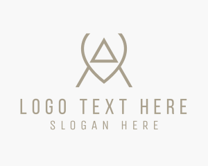 Monoline - Brown Modern Letter A logo design