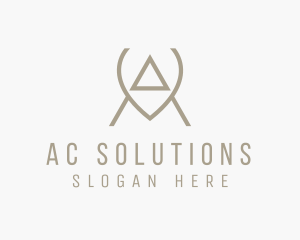 Brown Modern Letter A logo design