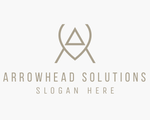 Brown Modern Letter A logo design