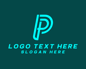 Futuristic - Cyber Tech Letter P logo design