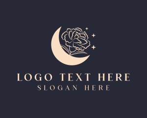 Bohemian - Moon Flower Carnation logo design