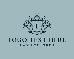 Hotel - Elegant Pegasus Emblem logo design