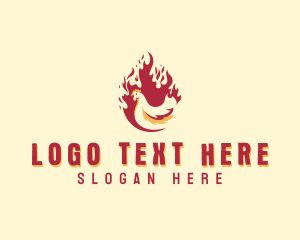 Flaming - Fire Grill Chicken logo design