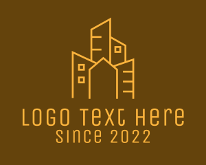 Tower - Golden Urban Building Realtor logo design