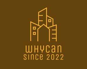 Cityscape - Golden Urban Building Realtor logo design