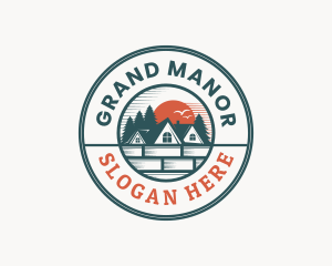 Mansion Roof Badge logo design