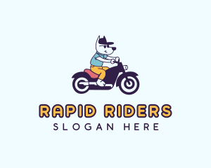 Dog Motorcycle Rider logo design