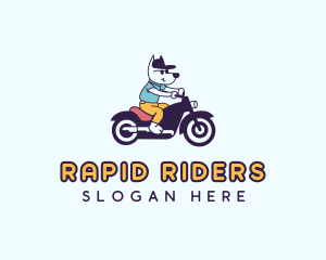 Motorcycle - Dog Motorcycle Rider logo design