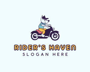 Motorcyclist - Dog Motorcycle Rider logo design