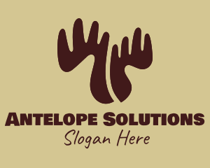 Antelope - Brown Moose Antlers logo design