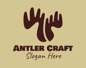 Antlers - Brown Moose Antlers logo design