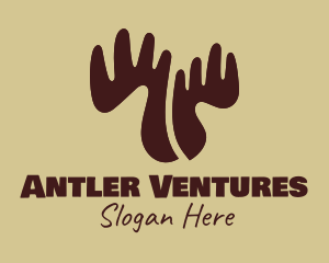 Brown Moose Antlers logo design