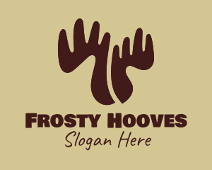 Brown Moose Antlers logo design