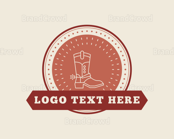 Western Rodeo Cowboy Boot Logo