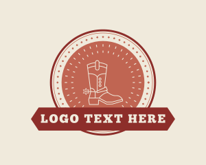 Retro - Western Rodeo Cowboy Boot logo design