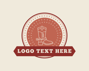 Country - Western Rodeo Cowboy Boot logo design