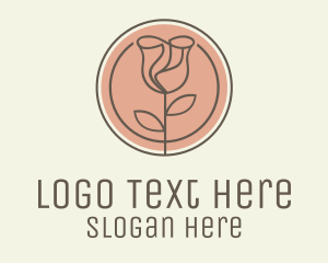 Rose Flower Circle Logo