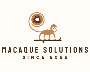 Macaque - Monkey Donut Pastry logo design