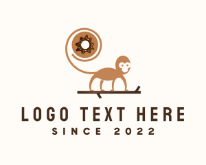Macaque - Monkey Donut Pastry logo design