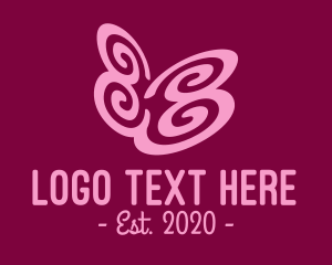 Insect - Pink Butterfly Garden logo design