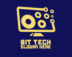 Tech Monitor Display logo design