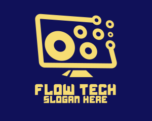 Tech Monitor Display logo design