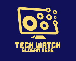 Tech Monitor Display logo design