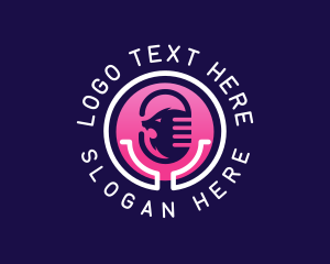 Voice - Beast Microphone Podcast logo design