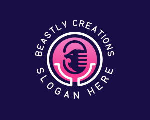 Beast Microphone Podcast logo design