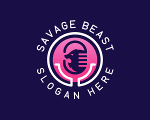 Beast Microphone Podcast logo design