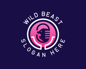 Beast Microphone Podcast logo design