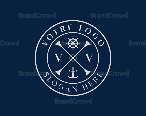 Ship Anchor Wheel Logo