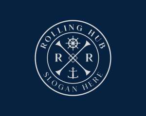 Ship Anchor Wheel logo design