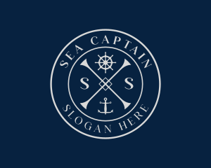 Ship Anchor Wheel logo design