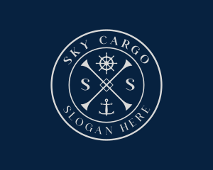 Ship Anchor Wheel logo design