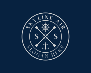 Cruise - Ship Anchor Wheel logo design