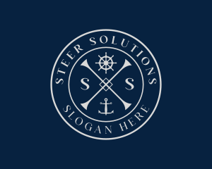 Steer - Ship Anchor Wheel logo design