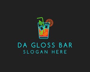 Neon Cocktail Drink  logo design