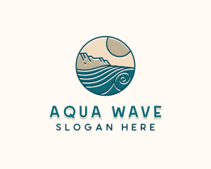 Beach Waves Surfing logo design