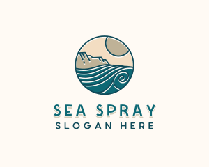 Beach Waves Surfing logo design